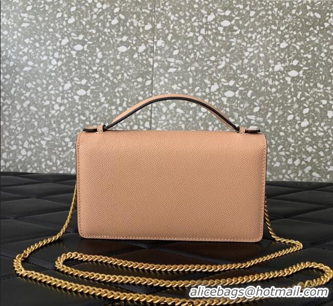 Top Grade Valentino VLogo Signature Grainy Calfskin Wallet with Chain VLTN068 Apricot 2025