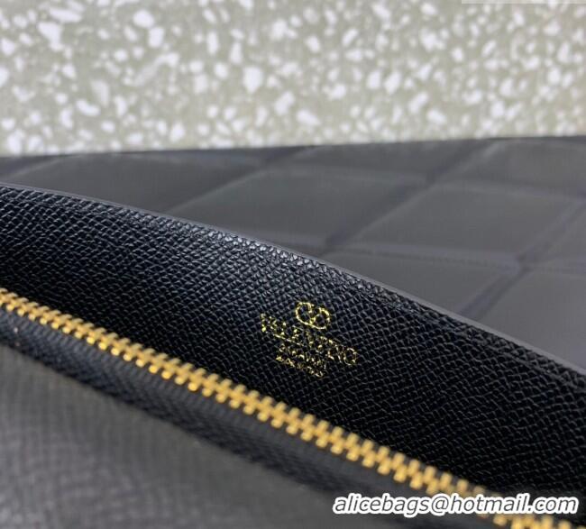 Buy Fashionable Valentino VLogo Signature Grainy Calfskin Wallet with Chain VLTN068 Black 2025