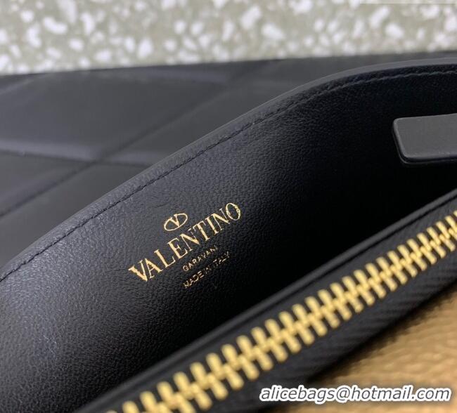 Luxury Cheap Valentino VLogo Signature Grainy Calfskin Wallet with Chain VLTN068 Gold Yellow 2025