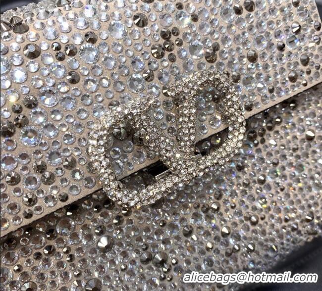 Best Price Valentino Mini VSling Handbag with Sparkling Strass Embroidery 0097 Grey 2025