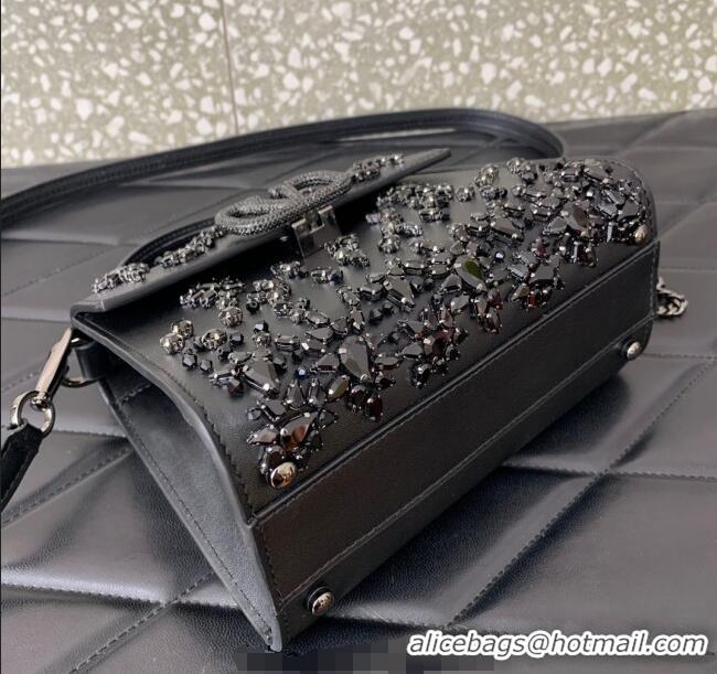 Big Discount Valentino VSLING Mini Embroidered Bag with set-in strass appliques 0063 Black 2025