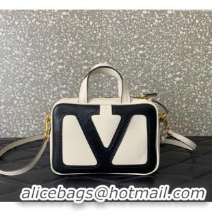 Best Price Valentino Viva Superstar Nappa Leather Handbag 0015 White/Black 2025