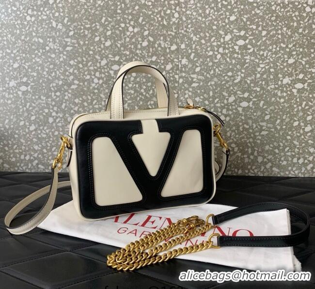 Best Price Valentino Viva Superstar Nappa Leather Handbag 0015 White/Black 2025