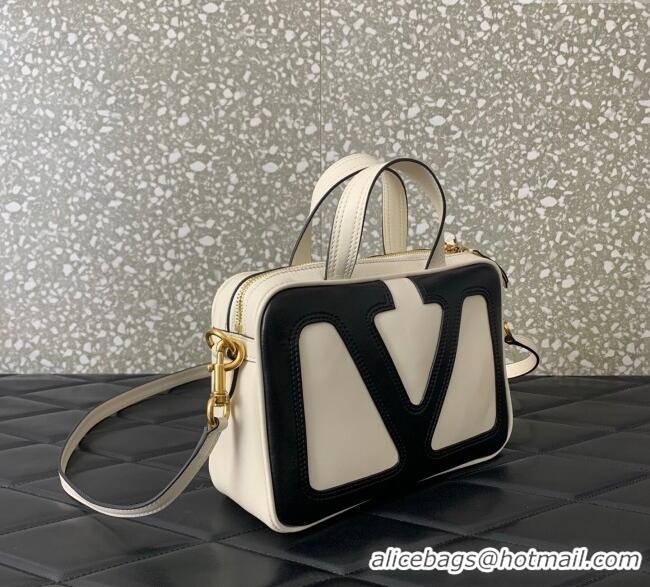 Best Price Valentino Viva Superstar Nappa Leather Handbag 0015 White/Black 2025