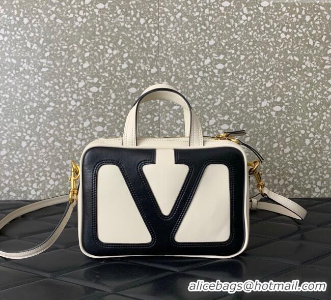 Best Price Valentino Viva Superstar Nappa Leather Handbag 0015 White/Black 2025