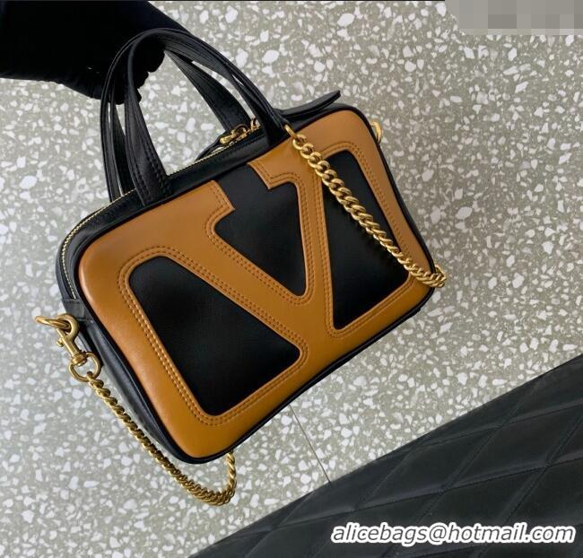 Top Design Valentino Viva Superstar Nappa Leather Handbag 0015 Black/Brown 2025