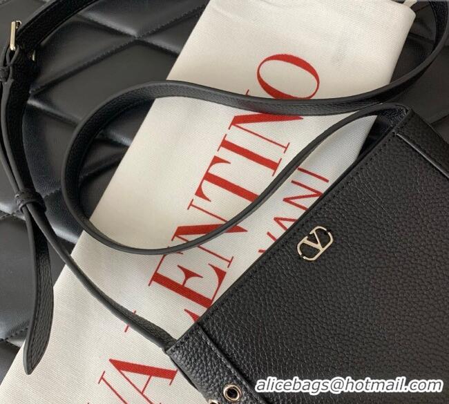 New Style Valentino Nellcote Small Shoulder Bag in Grainy Calfskin with Fringes Tassel and Ball Studs 2034 Black 2025