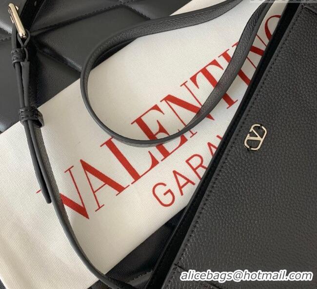 Top Quality Valentino Nellcote Shoulder Bag in Grainy Calfskin with Fringes Tassel and Ball Studs 2033 Black 2025