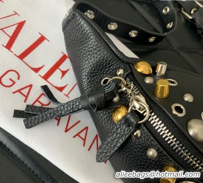Good Product Valentino Nellcote Belt Bag in Grainy Calfskin with Studs 2039 Black 2025