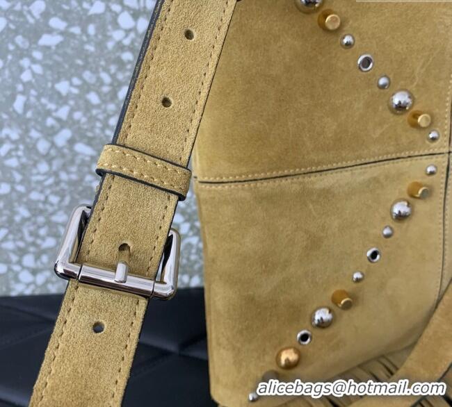 Reasonable Price Valentino Nellcote Shoulder Bag in Suede with Fringes Tassel and Studs 2027 Khaki 2025