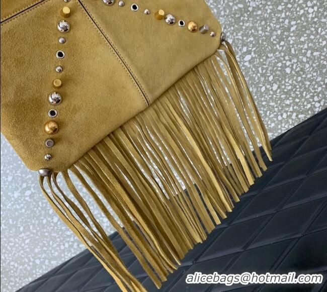 Reasonable Price Valentino Nellcote Shoulder Bag in Suede with Fringes Tassel and Studs 2027 Khaki 2025