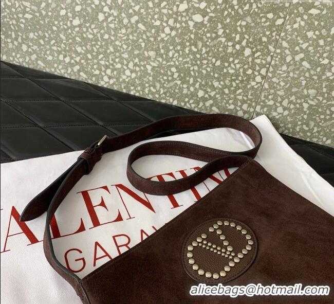 Grade Quality Valentino Nellcote Shoulder Bag in Suede with Stud VLogo Signature and Fringes Tassel 2026 Brown 2025