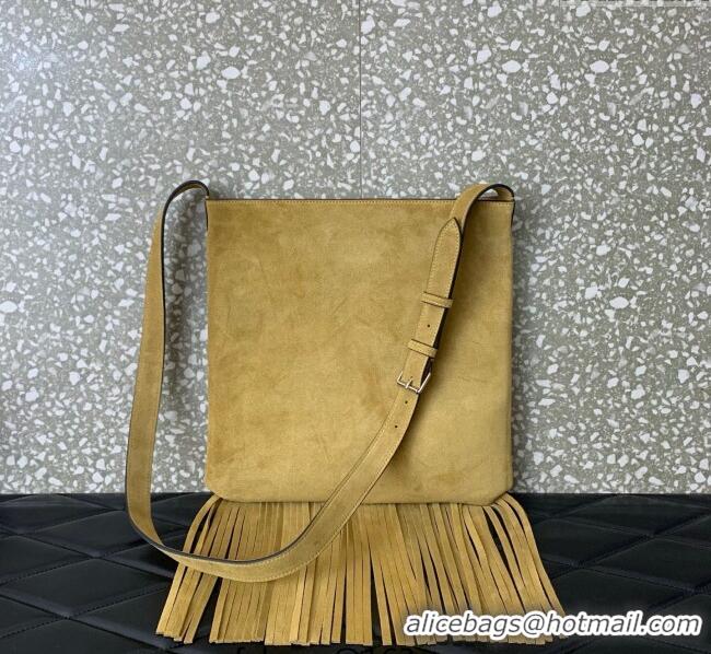 Promotional Valentino Nellcôte Shoulder Bag in Suede with Stud VLogo Signature and Fringes Tassel 2026 Khaki 2025