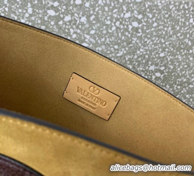 Promotional Valentino Nellcôte Shoulder Bag in Suede with Stud VLogo Signature and Fringes Tassel 2026 Khaki 2025