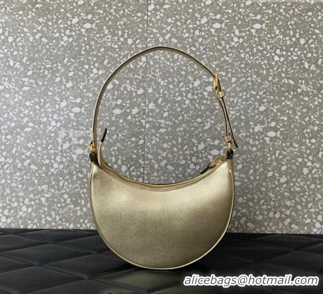 Famous Brand Valentino VLogo Signature mini hobo bag in Grainy Calfskin 5012 Gold 2025