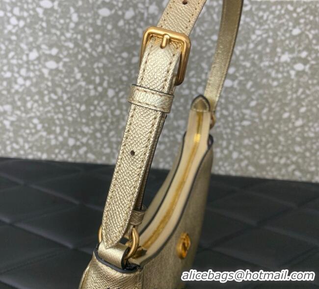 Famous Brand Valentino VLogo Signature mini hobo bag in Grainy Calfskin 5012 Gold 2025