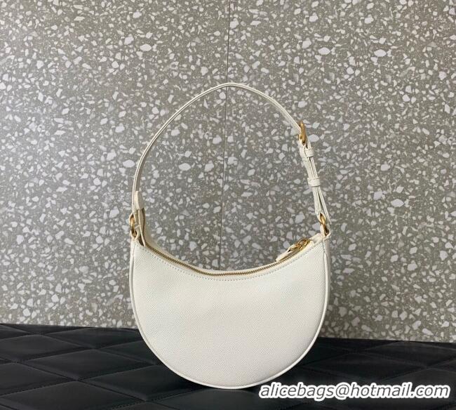 Good Quality Valentino VLogo Signature mini hobo bag in Grainy Calfskin 5012 White 2025