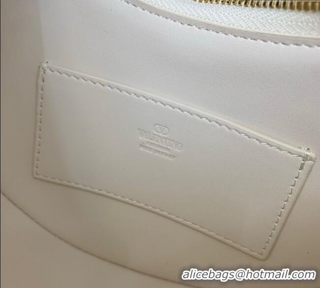 Good Quality Valentino VLogo Signature mini hobo bag in Grainy Calfskin 5012 White 2025