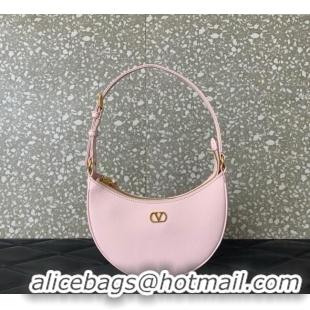 Best Price Valentino VLogo Signature mini hobo bag in Grainy Calfskin 5012 Light Pink 2025