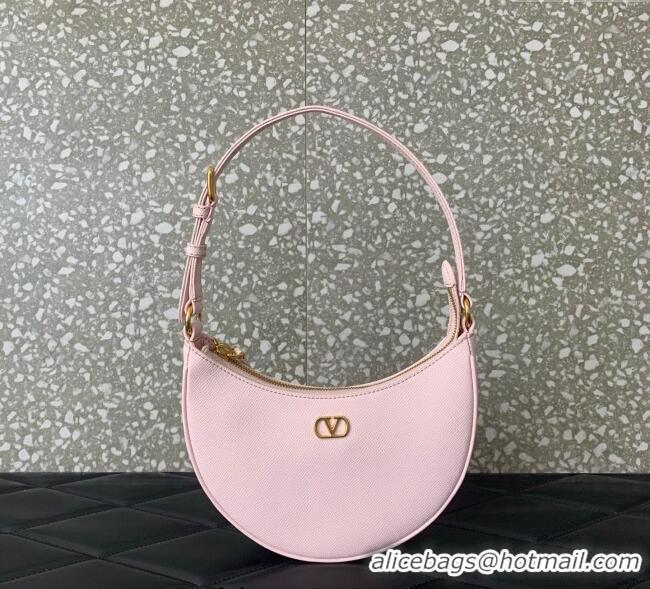 Best Price Valentino VLogo Signature mini hobo bag in Grainy Calfskin 5012 Light Pink 2025
