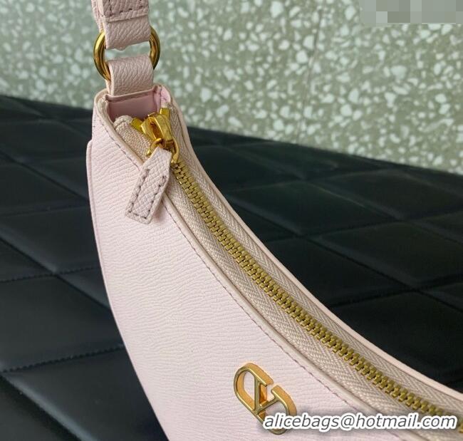 Best Price Valentino VLogo Signature mini hobo bag in Grainy Calfskin 5012 Light Pink 2025