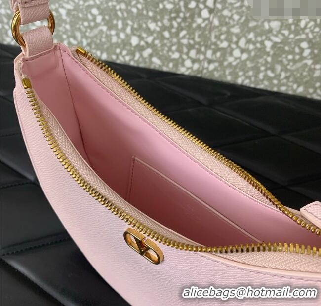 Best Price Valentino VLogo Signature mini hobo bag in Grainy Calfskin 5012 Light Pink 2025