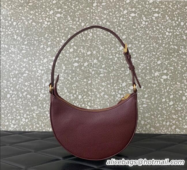 Trendy Design Valentino VLogo Signature mini hobo bag in Grainy Calfskin 5012 Dark Burgundy 2025