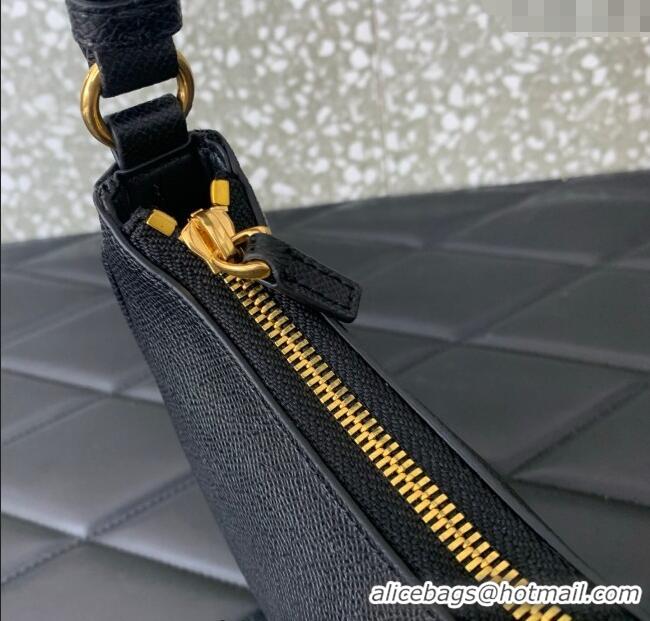 Luxury Cheap Valentino VLogo Signature mini hobo bag in Grainy Calfskin 5012 Black 2025