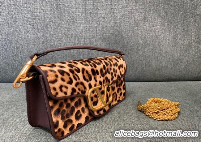 Best Price Valentino Loco Medium Shoulder Bag in leopard Printed Pony Hair V1133 2025