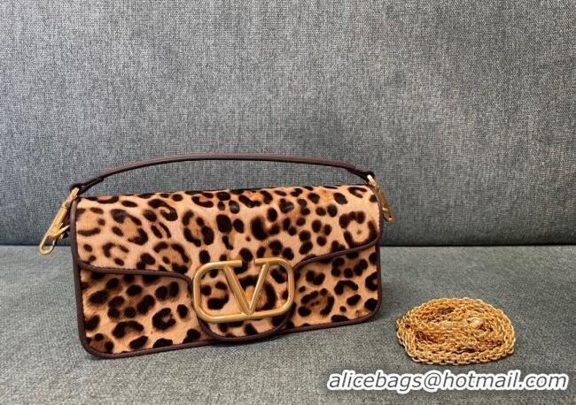 Best Price Valentino Loco Medium Shoulder Bag in leopard Printed Pony Hair V1133 2025