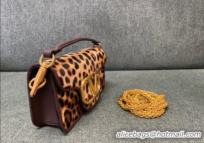 Top Quality Valentino Loco Small Shoulder Bag in leopard Printed Pony Hair V1133 2025
