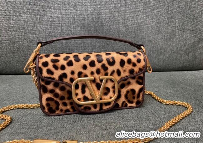 Top Quality Valentino Loco Small Shoulder Bag in leopard Printed Pony Hair V1133 2025