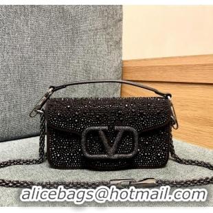 Promotional Valentino Small Loco Bag with Crystals 1134 Chocolate/Black 2025