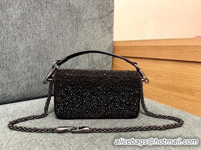 Promotional Valentino Small Loco Bag with Crystals 1134 Chocolate/Black 2025