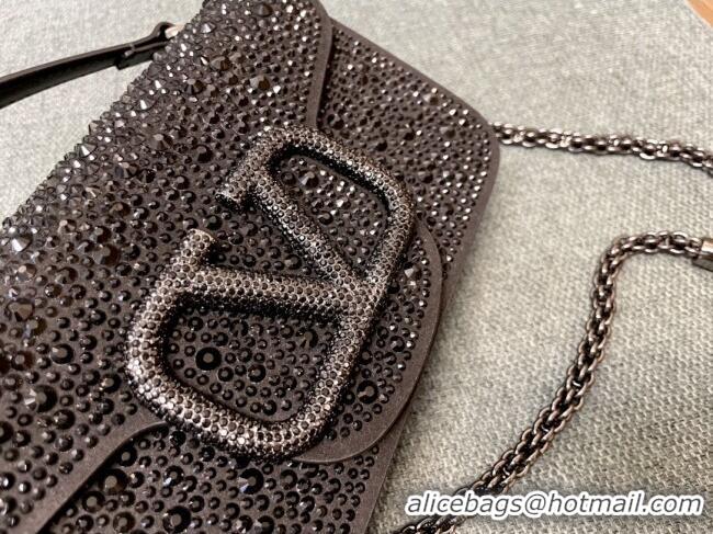 Promotional Valentino Small Loco Bag with Crystals 1134 Chocolate/Black 2025