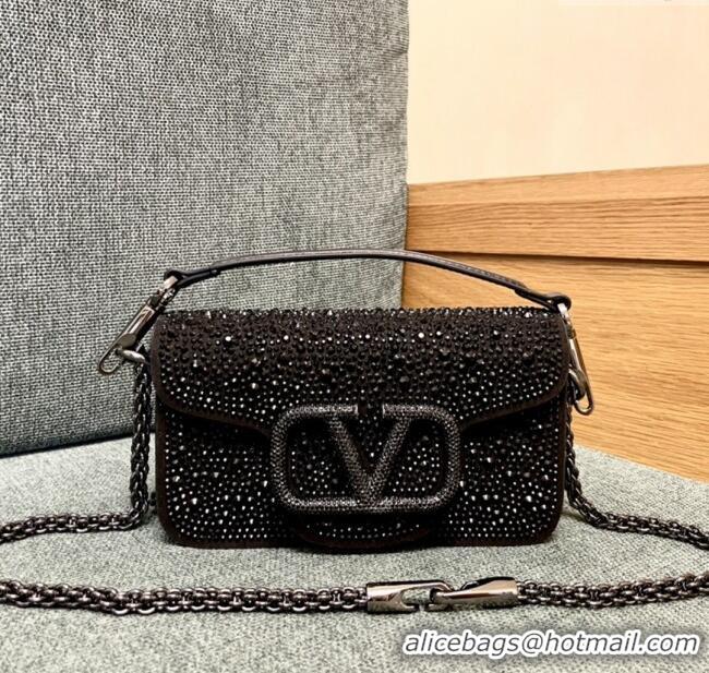 Promotional Valentino Small Loco Bag with Crystals 1134 Chocolate/Black 2025