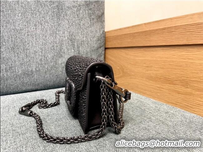 Promotional Valentino Small Loco Bag with Crystals 1134 Chocolate/Black 2025