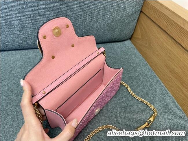Best Quality Valentino Small Loco Bag with Crystals 1134 Pink 2025