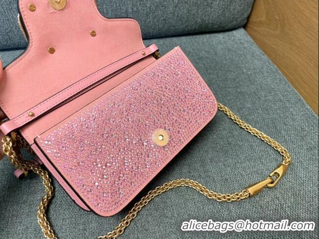 Best Quality Valentino Small Loco Bag with Crystals 1134 Pink 2025