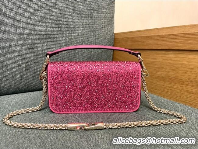 Traditional Discount Valentino Small Loco Bag with Crystals 1134 Rosy 2025