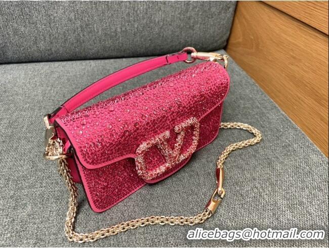Traditional Discount Valentino Small Loco Bag with Crystals 1134 Rosy 2025