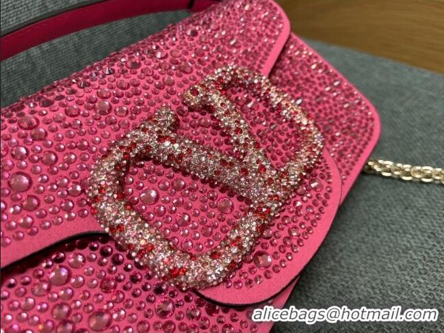 Traditional Discount Valentino Small Loco Bag with Crystals 1134 Rosy 2025