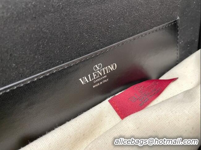 Top Grade Valentino Medium Loco Bag with Crystals 1134 Chocolate/Black 2025