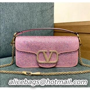 Promotional Valentino Medium Loco Bag with Crystals 1134 Pink 2025