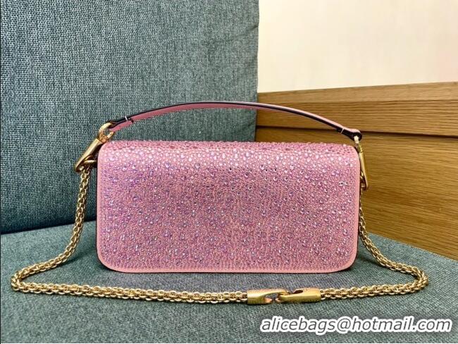 Promotional Valentino Medium Loco Bag with Crystals 1134 Pink 2025