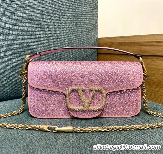 Promotional Valentino Medium Loco Bag with Crystals 1134 Pink 2025