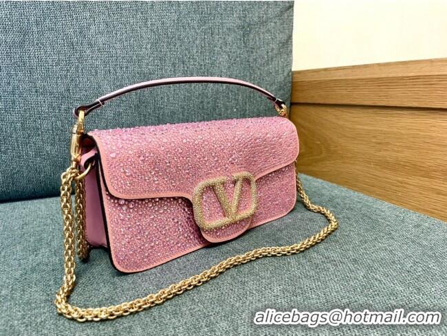 Promotional Valentino Medium Loco Bag with Crystals 1134 Pink 2025