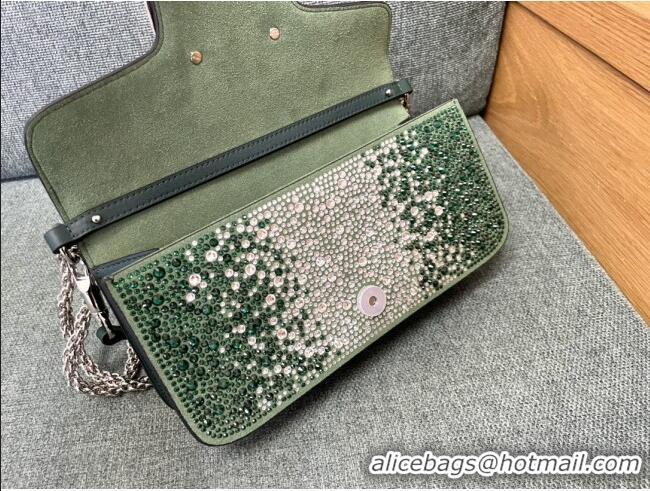 Reasonable Price Valentino Medium Loco Bag with Crystals 1134 Green 2025