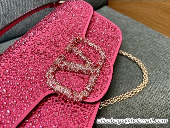 Well Crafted Valentino Medium Loco Bag with Crystals 1134 Rosy 2025