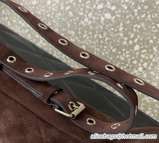 Best Quality Valentino Nellcote Belt Bag in Suede with Studs 2039 Brown 2025